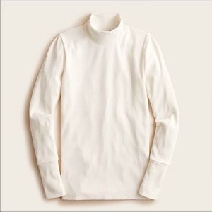 J crew RIBBED STRETCH-COTTON MOCKNECK TOP